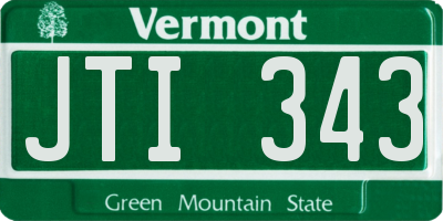 VT license plate JTI343