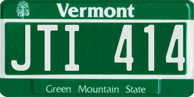 VT license plate JTI414