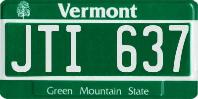 VT license plate JTI637