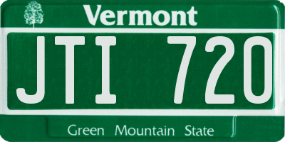 VT license plate JTI720