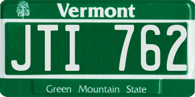 VT license plate JTI762