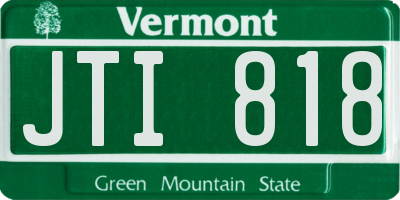 VT license plate JTI818
