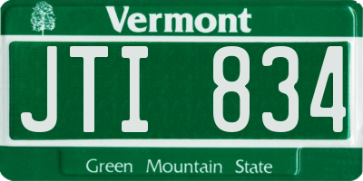 VT license plate JTI834