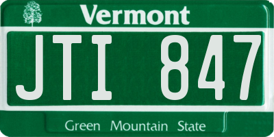 VT license plate JTI847