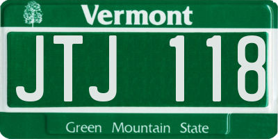 VT license plate JTJ118
