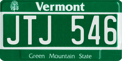 VT license plate JTJ546