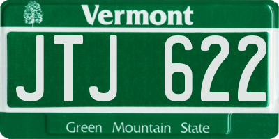VT license plate JTJ622