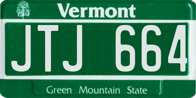 VT license plate JTJ664