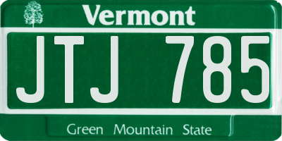 VT license plate JTJ785