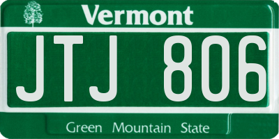 VT license plate JTJ806