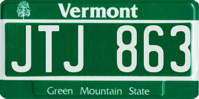 VT license plate JTJ863