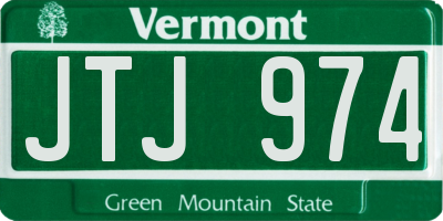 VT license plate JTJ974