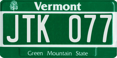 VT license plate JTK077