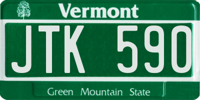 VT license plate JTK590