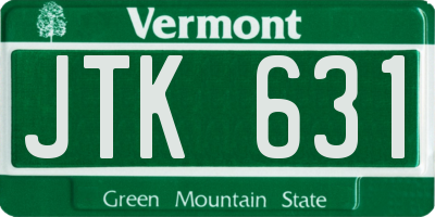 VT license plate JTK631