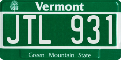 VT license plate JTL931