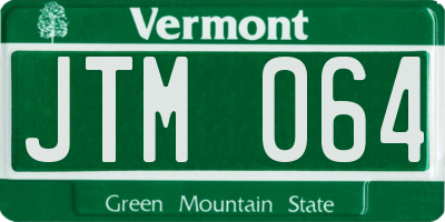 VT license plate JTM064