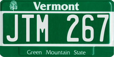 VT license plate JTM267