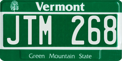 VT license plate JTM268
