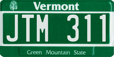 VT license plate JTM311