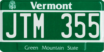 VT license plate JTM355