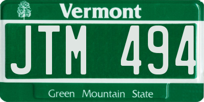 VT license plate JTM494