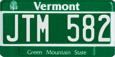 VT license plate JTM582