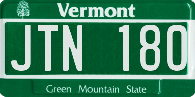 VT license plate JTN180