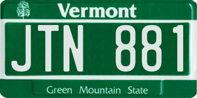 VT license plate JTN881