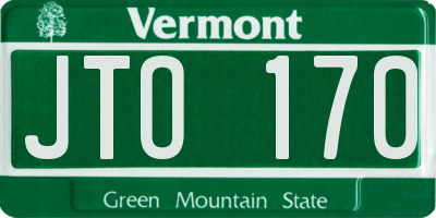 VT license plate JTO170