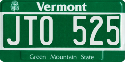 VT license plate JTO525