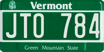 VT license plate JTO784