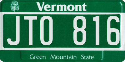 VT license plate JTO816