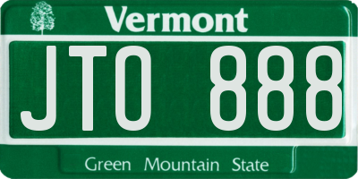 VT license plate JTO888