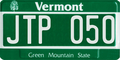 VT license plate JTP050