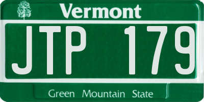 VT license plate JTP179
