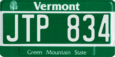 VT license plate JTP834
