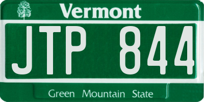VT license plate JTP844