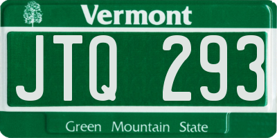VT license plate JTQ293