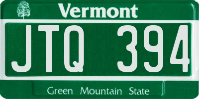 VT license plate JTQ394