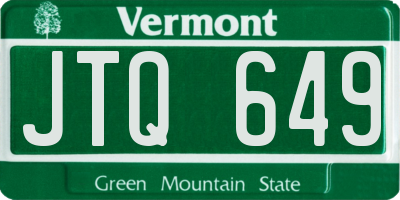 VT license plate JTQ649