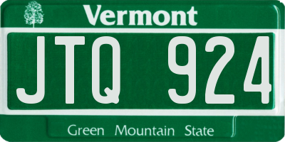 VT license plate JTQ924