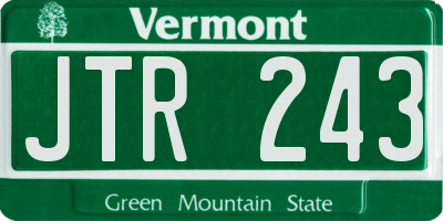 VT license plate JTR243