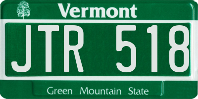 VT license plate JTR518