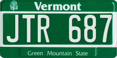 VT license plate JTR687