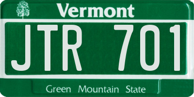 VT license plate JTR701