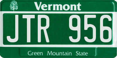 VT license plate JTR956