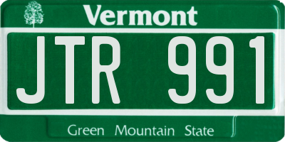 VT license plate JTR991