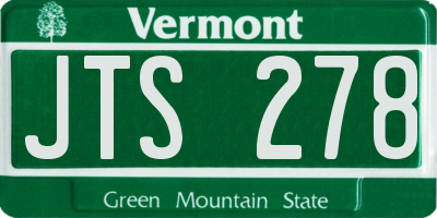 VT license plate JTS278