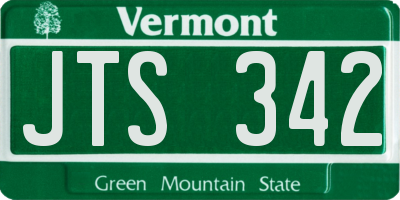 VT license plate JTS342